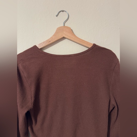 aerie brown wrap look top Size Large - Picture 8 of 10